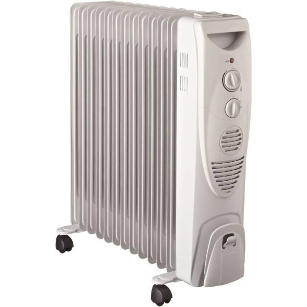 Heater, Oil-Filled Radiator, 2500 W, 13 Fins, White