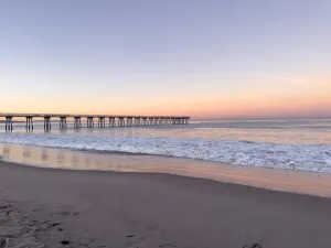 Hermosa Beach Pier By Kathy Mansfield (Small) - Light Blue