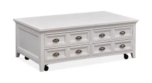 Heron Cove - Lift Top Storage Cocktail Table With Casters - Chalk White