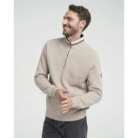 Holebrook Classic Windproof Mens 1/4 Zip Jumper - Khaki Best Deal Today Hot Offer Frenzy