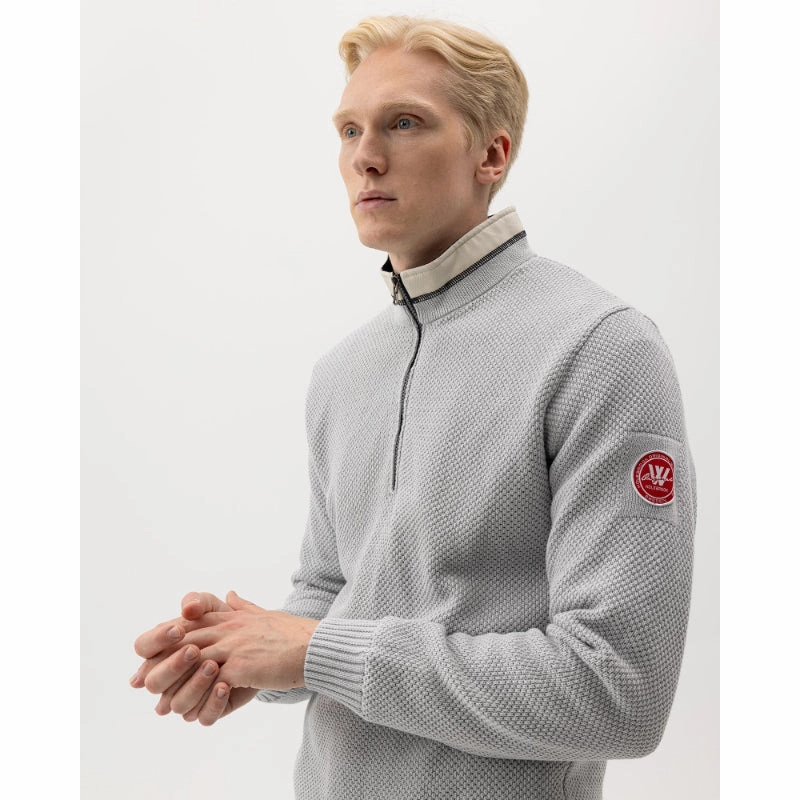 Exclusive Online Deal Holebrook Classic Windproof Mens 1/4 Zip Jumper - Marble Grey