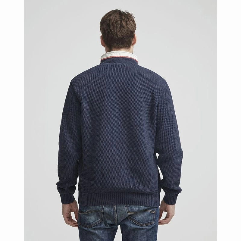 Todays Hot Pick Holebrook Classic Windproof Mens 1/4 Zip Jumper - Navy Melange