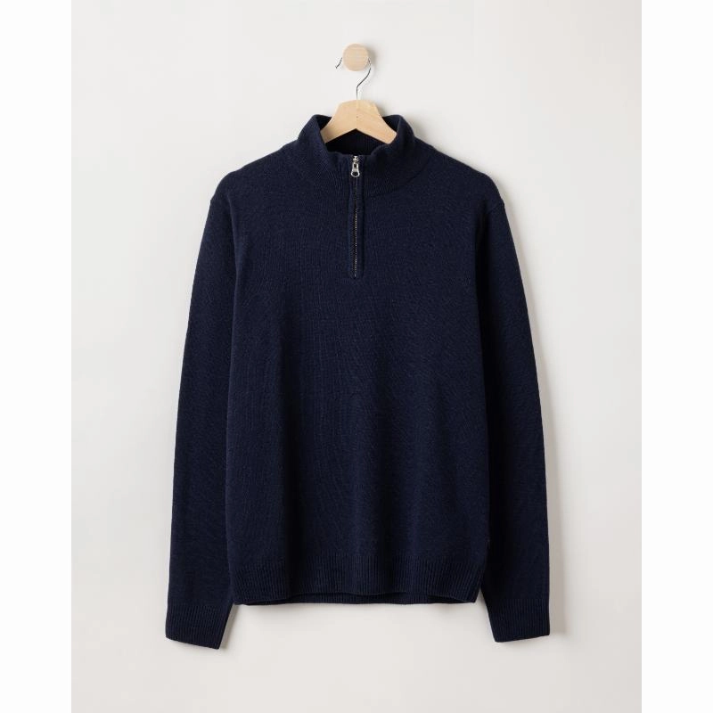 Exclusive Online Discount Todays Hot Pick Holebrook Dennis Mens Cashmere Blend 1/4 Zip Jumper - Navy