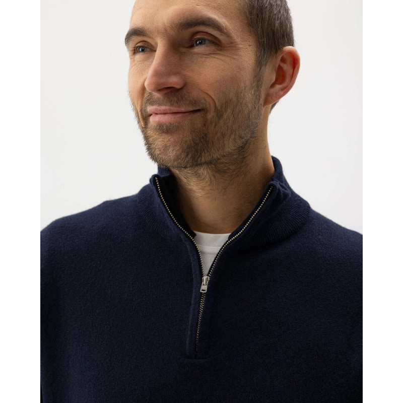 Price Slash Today Today Only Discount Alert Holebrook Dennis Mens Cashmere Blend 1/4 Zip Jumper - Navy