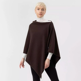 Exclusive Hot Pick Holebrook Sofie Merino Wool Ladies Poncho - Dark Taupe