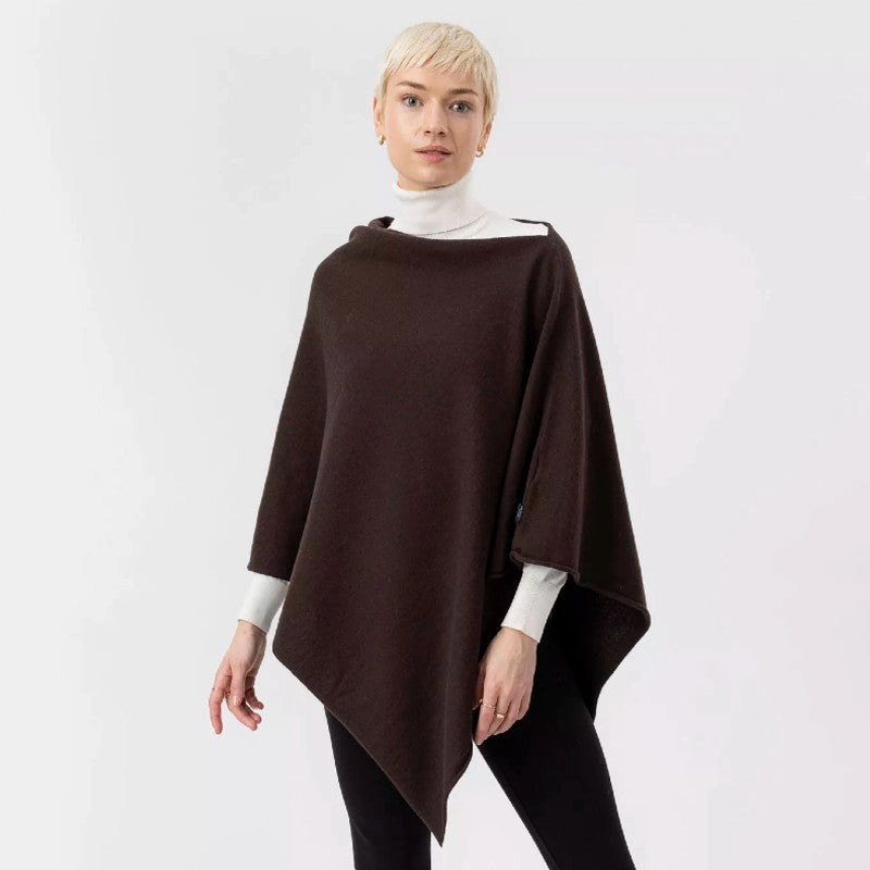 Exclusive Hot Pick Holebrook Sofie Merino Wool Ladies Poncho - Dark Taupe