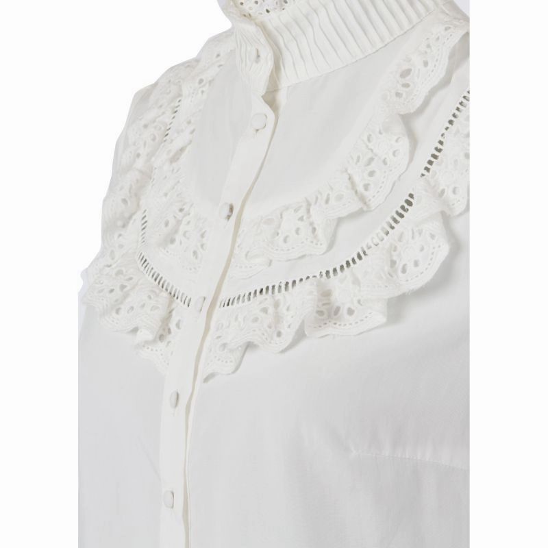 Limited Stock Deals EndofWeek Deals Holland Cooper Audley Lace Ladies Blouse - White