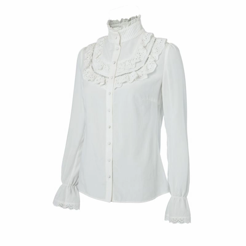 Holland Cooper Audley Lace Ladies Blouse - White Best Deal Today Daily Clearance Deal