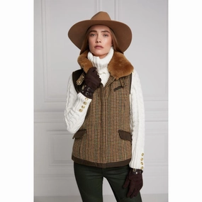 Shop Grab Now Trending Savings Now Holland Cooper Aviator Ladies Tweed Gilet - Hailes Green