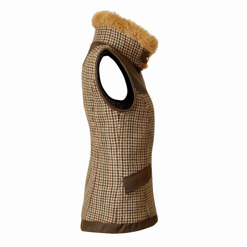 Holland Cooper Aviator Ladies Tweed Gilet - Hailes Green Special Deal Frenzy
