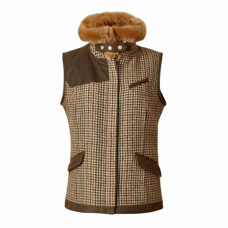 Limited Stock Deals Limited Time Steal Holland Cooper Aviator Ladies Tweed Gilet - Hailes Green