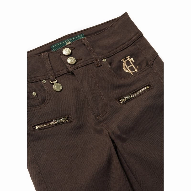 Holland Cooper Biker Ladies Jeans - Chocolate Mega Discount Event