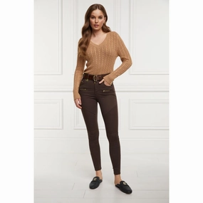 Dont Miss These Savings Gift Sale Event Holland Cooper Biker Ladies Jeans - Chocolate