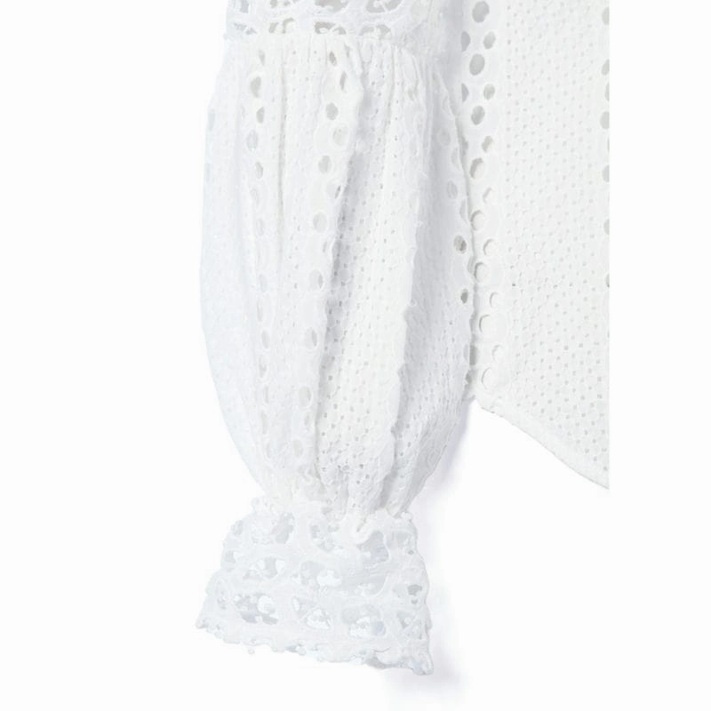 Trending Hot Picks Holland Cooper Broderie Lace Ladies Shirt - White