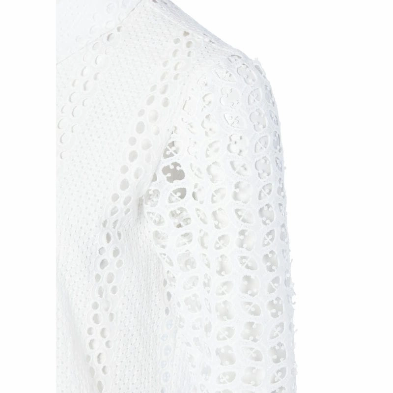 Holland Cooper Broderie Lace Ladies Shirt - White Limited Time Sale Trending Now Offer