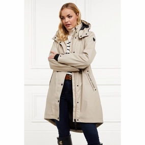 Shop Save Today Holland Cooper Chartwell Rain Ladies Waterproof Parka - Stone