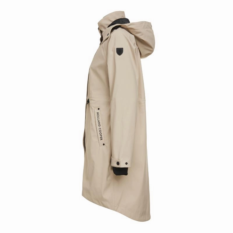 Holland Cooper Chartwell Rain Ladies Waterproof Parka - Stone Price Drop Frenzy
