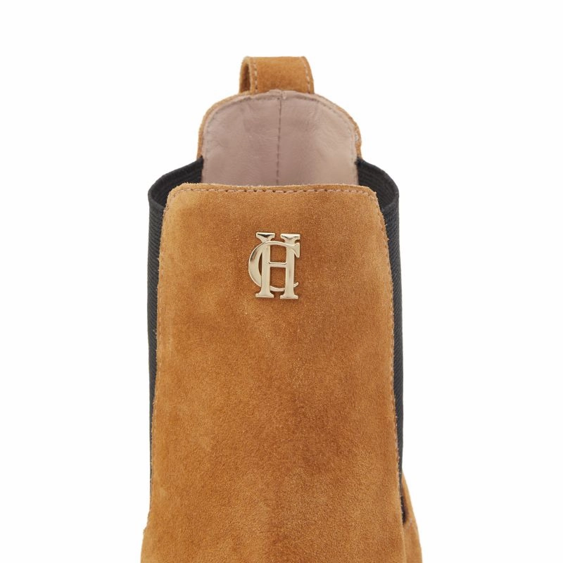 Price Slash Today Holland Cooper Chelsea Low Suede Ladies Boot - Tan