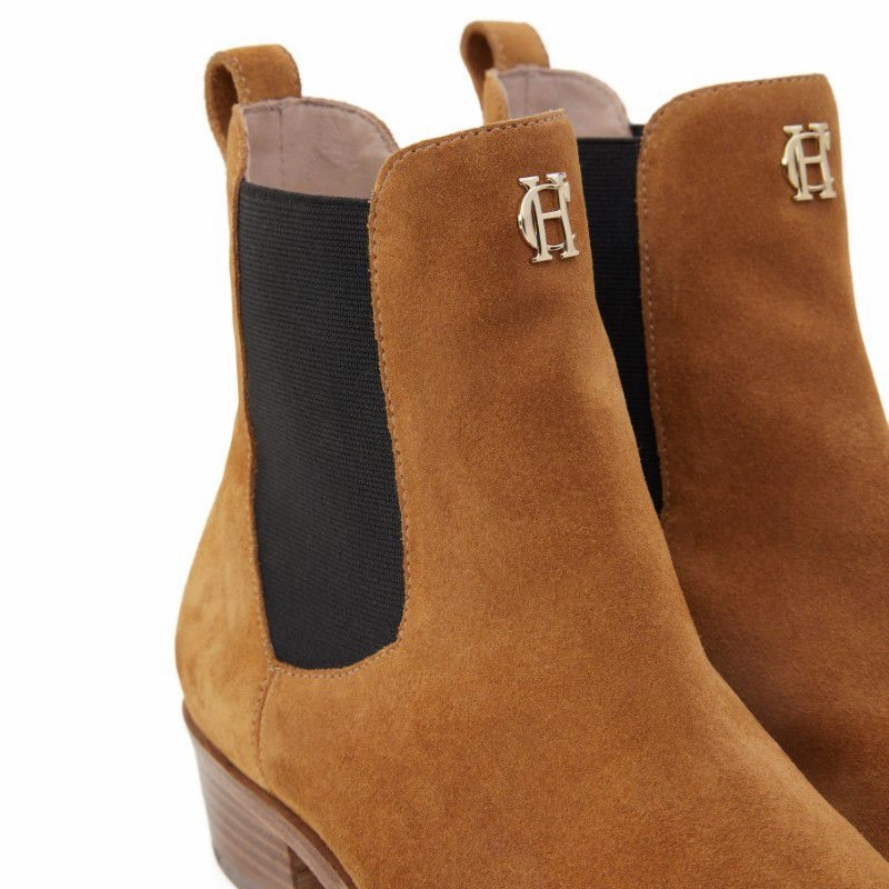 Holland Cooper Chelsea Low Suede Ladies Boot - Tan Weekend Flash Offer Shop Save Big