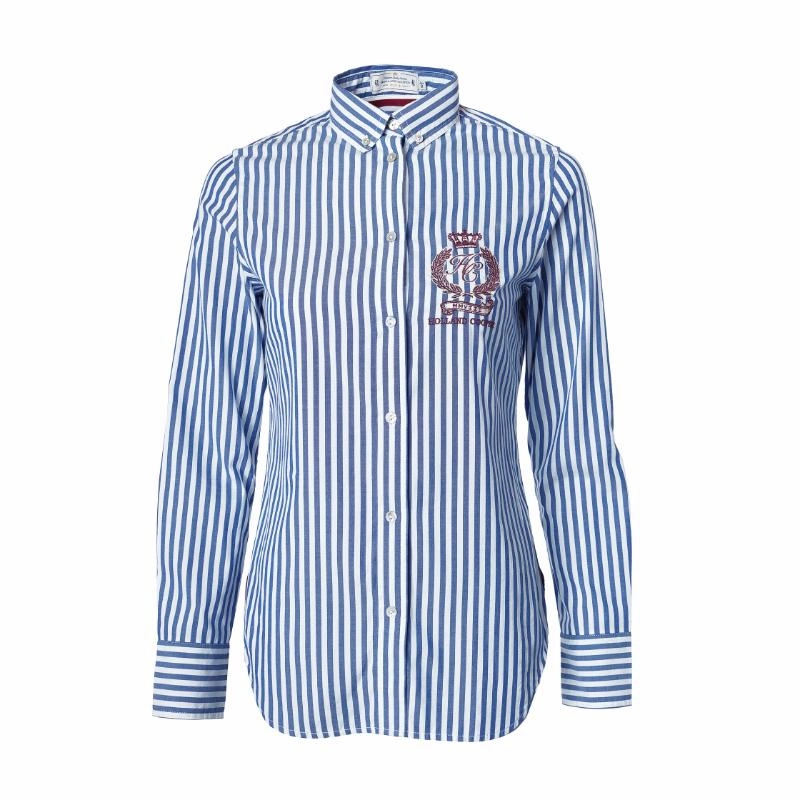 Trending Savings Now Holland Cooper Classic Button Down Ladies Shirt - Navy Stripe