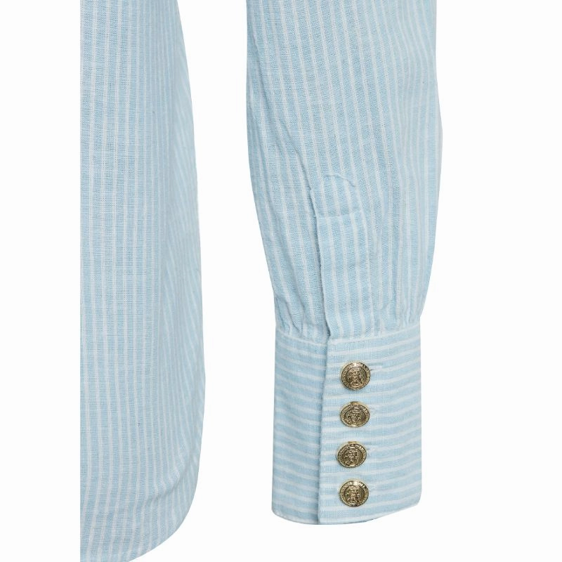 Today Only Hot Sale Hot Price Drop Holland Cooper Classic V-Neck Blouse - Azure Stripe