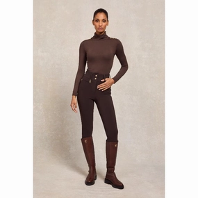 Shop Today Save Holland Cooper Contour Ladies Trouser - Chocolate