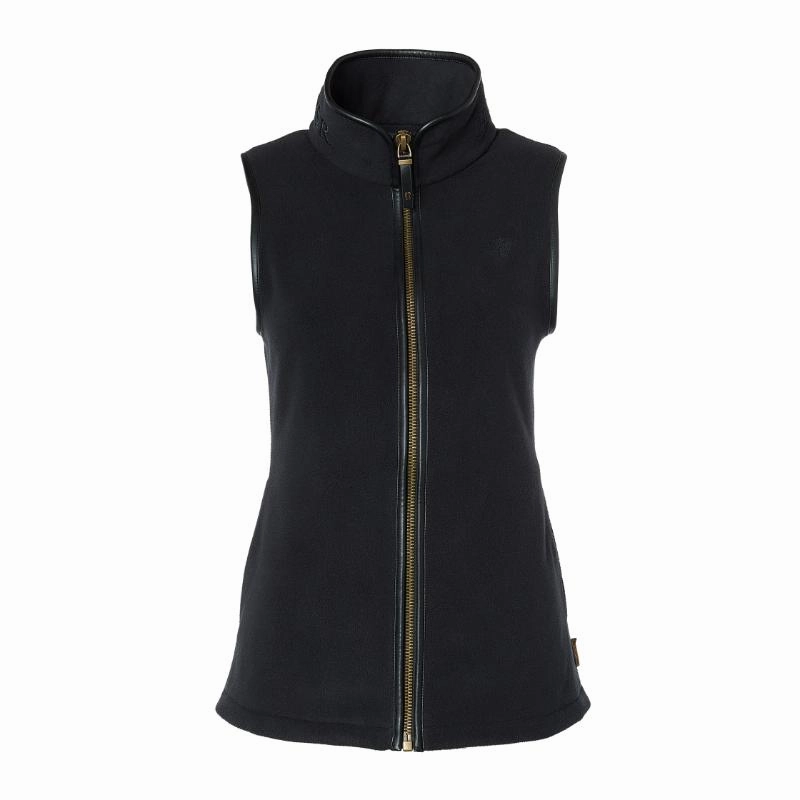 Holland Cooper Country Ladies Fleece Gilet - Black Exclusive Online Deal MustHave Items