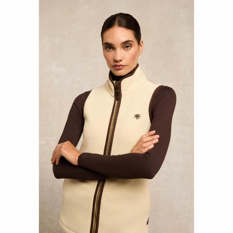 Holland Cooper Country Ladies Fleece Gilet - Cream Mega Online Discount Daily Deal Frenzy