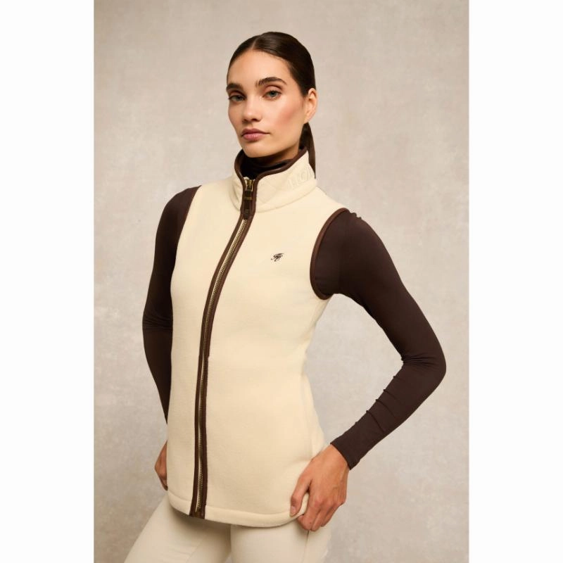 Holland Cooper Country Ladies Fleece Gilet - Cream Dont Miss Todays Deal Best Seller Deal
