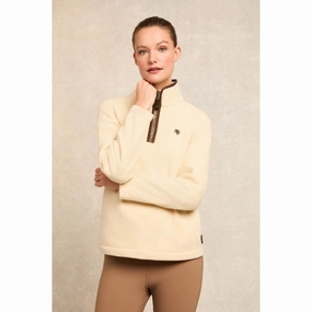 Online Exclusive Deal MustHave Clearance Holland Cooper Country Ladies Fleece Quarter Zip Jumper - Cream