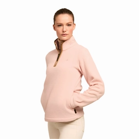 Best Deal Alert Big Savings Today Holland Cooper Country Ladies Fleece Quarter Zip Jumper - Soft Pink