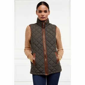 Holland Cooper Country Ladies Quilted Gilet - Heritage Khaki Perfect Gift Offer