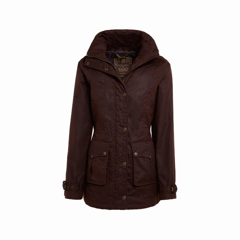 Holland Cooper Durham Wax Ladies Jacket - Chocolate Today Only Steal