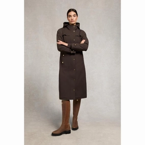 Holland Cooper Folgate Ladies Waterproof Rain Coat - Chocolate Last Chance Offer Shop Hot Deals