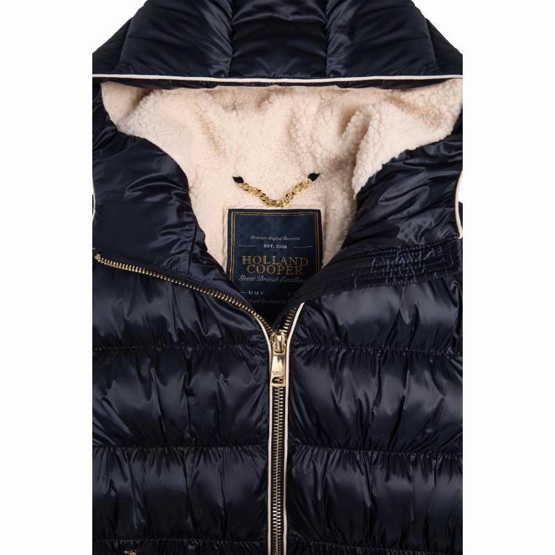 Trending Offer Today Hot Pick Online Holland Cooper Harrow Ladies Padded Fleece Lined Jacket - Ink Navy