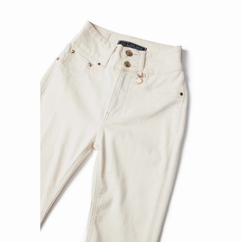 Holland Cooper High Rise Flared Ladies Jeans - Oatmeal Hot Offer Inside Grab the Deal Now