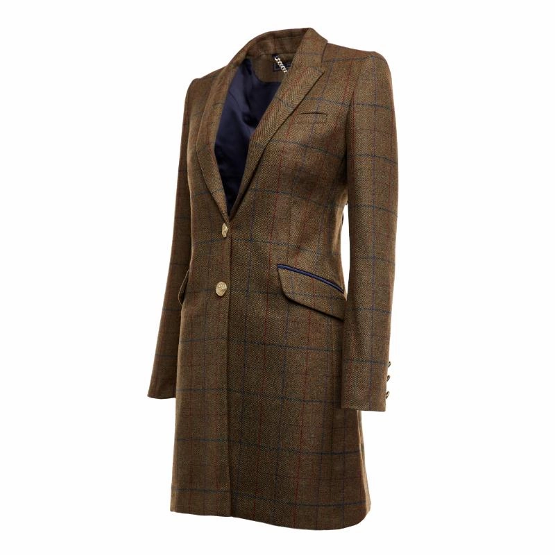 Limited Time Steal Holland Cooper Highgrove Ladies Tweed Coat - Glen Green