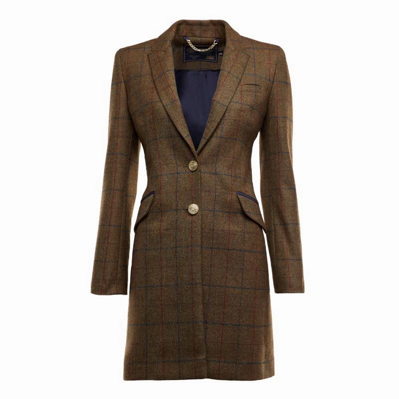 Holland Cooper Highgrove Ladies Tweed Coat - Glen Green Save Today Only Grab Todays Deal