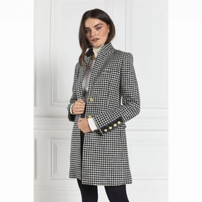 Holland Cooper Kempton Ladies Tweed Coat - Houndstooth Clearance Blowout
