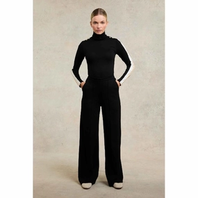 Holland Cooper Ladies Wide Leg Trouser - Black Black Shop the Savings Now