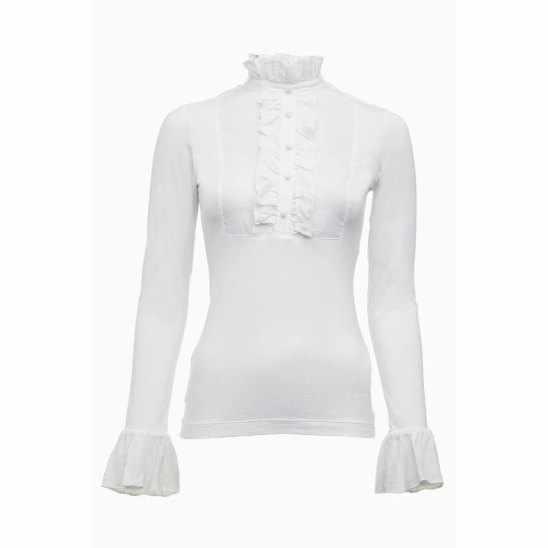 Holland Cooper Melissa Ladies Jersey Blouse - White Dont Wait Save Today Limited Time Offer