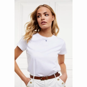 Holland Cooper Monogram Ladies T-Shirt - White Online Exclusive Offer Dont Miss This Offer