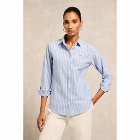 Best Price Today Holland Cooper Oxford Ladies Shirt - Sky Blue Stripe