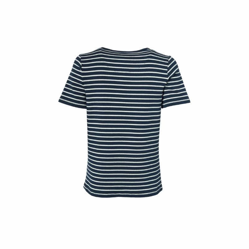Holland Cooper Padstow Ladies Crew Neck T-Shirt - Ink Navy/Natural Stripe Flash Sale Alert