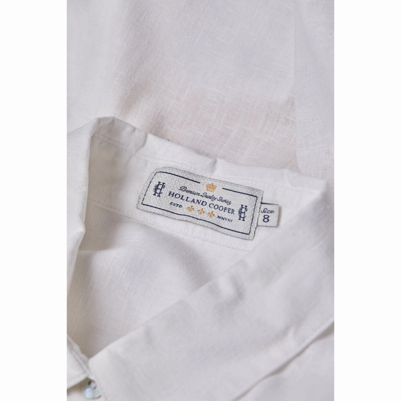 Shop Grab Now Shop the Savings Now Holland Cooper Relaxed Fit Ladies Linen Shirt - Optic White