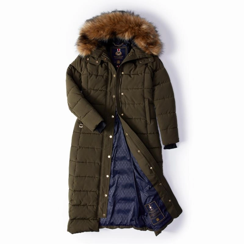 Special Deal Frenzy Mega Savings Now Holland Cooper Stoneleigh Longline Ladies Coat - Khaki