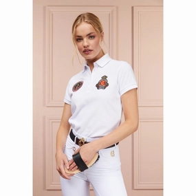 Holland Cooper Team Ladies Polo Shirt - White Mega Discount Event