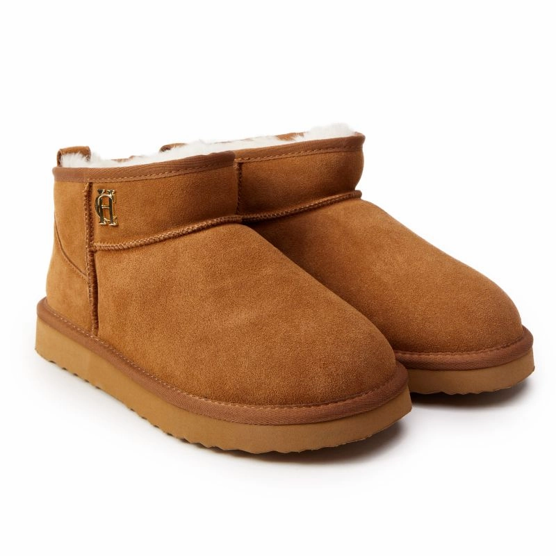 Grab the Deal Now Daily Special Offer Holland Cooper Ultra Mini Ladies Shearling Boots - Tan