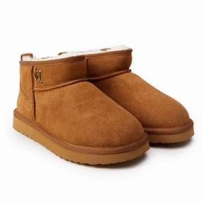 Grab the Deal Now Daily Special Offer Holland Cooper Ultra Mini Ladies Shearling Boots - Tan