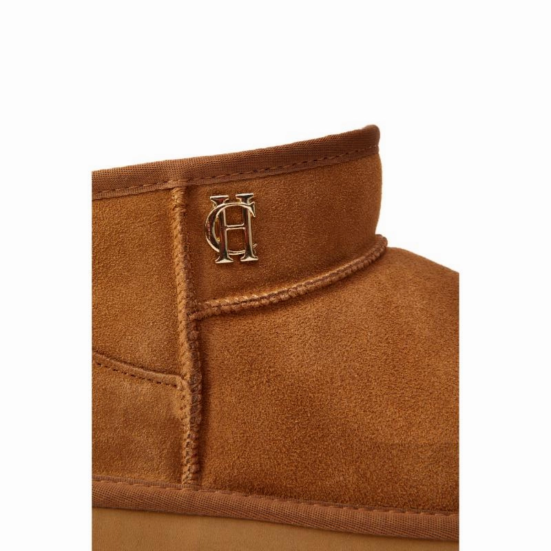 Shop Today Save Holland Cooper Ultra Mini Ladies Shearling Boots - Tan